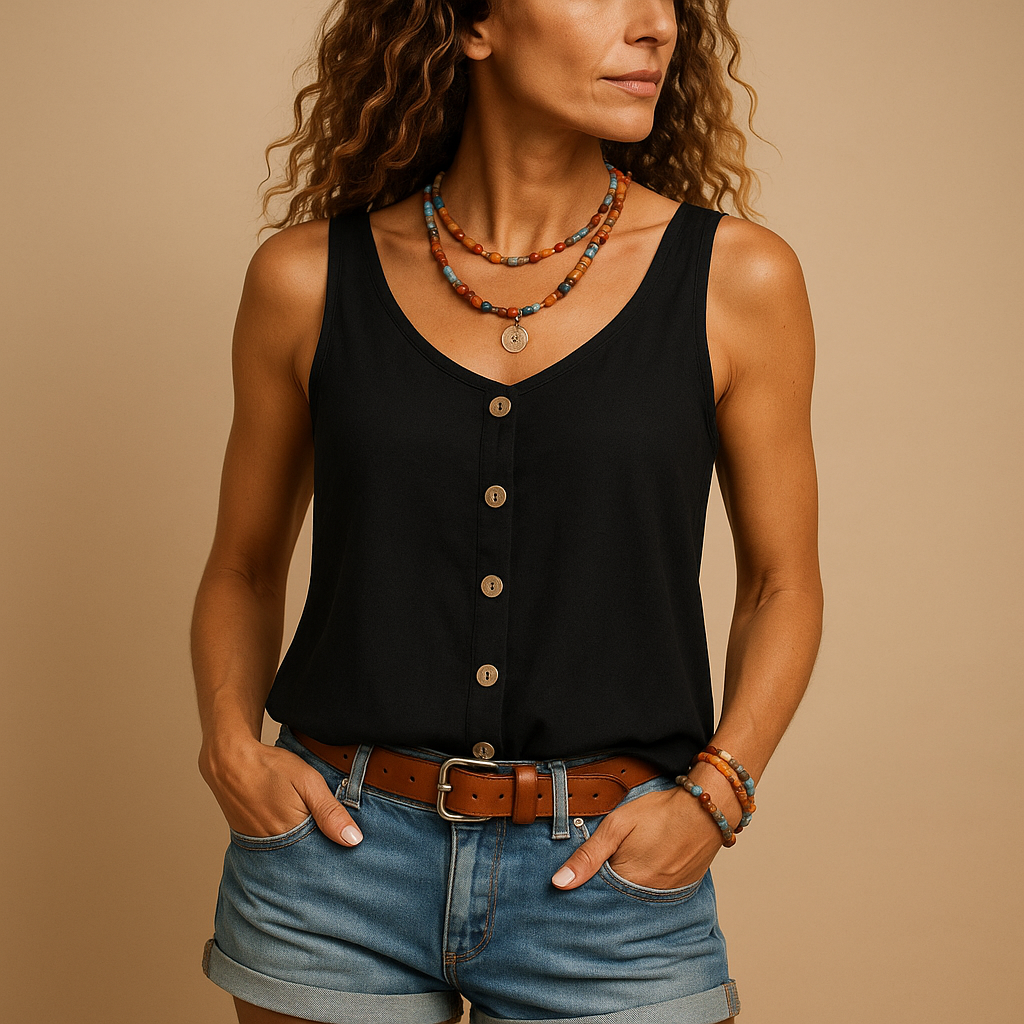 Black women's sleeveless summer top