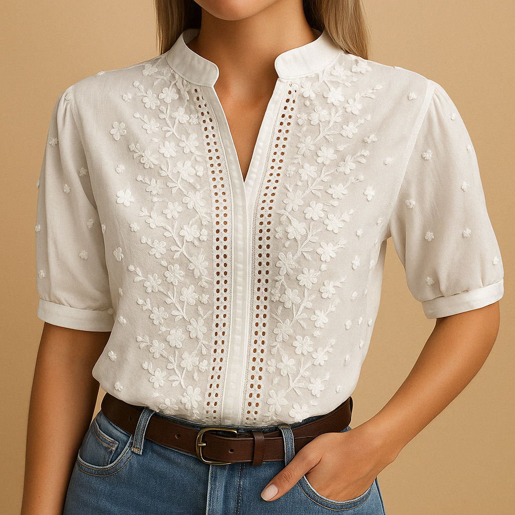 White women's button-down blouse