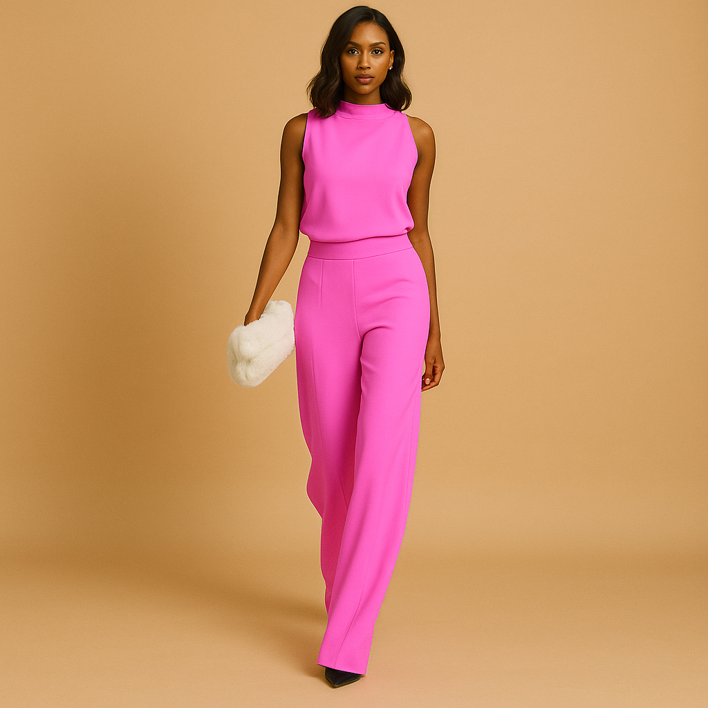 Women's high waist jumpsuit front view