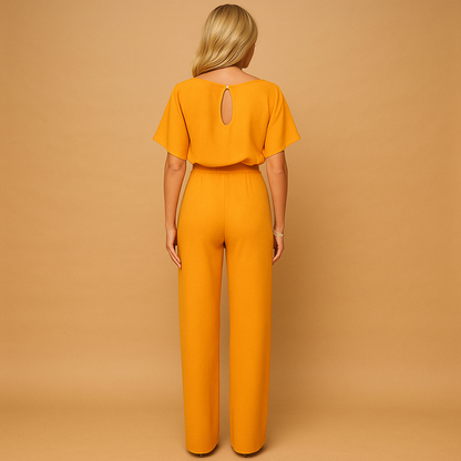 Women's lace-up jumpsuit back view