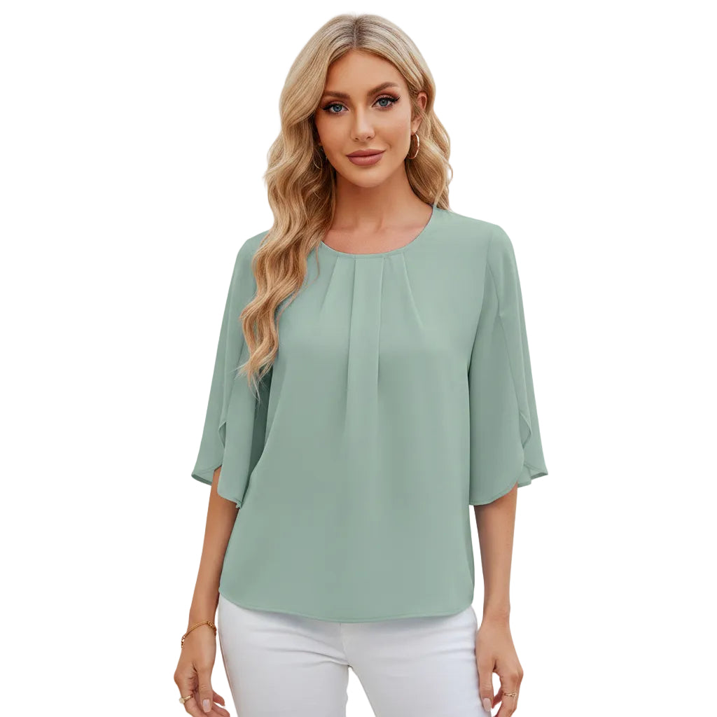 Women's loose chiffon blouse top front