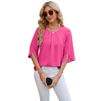 Women's chiffon blouse top back view