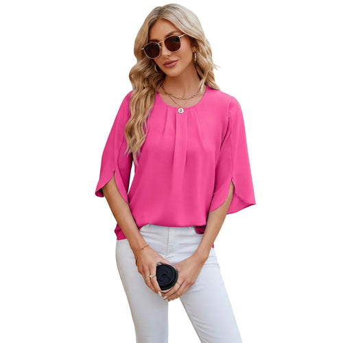 Women's chiffon blouse top back view