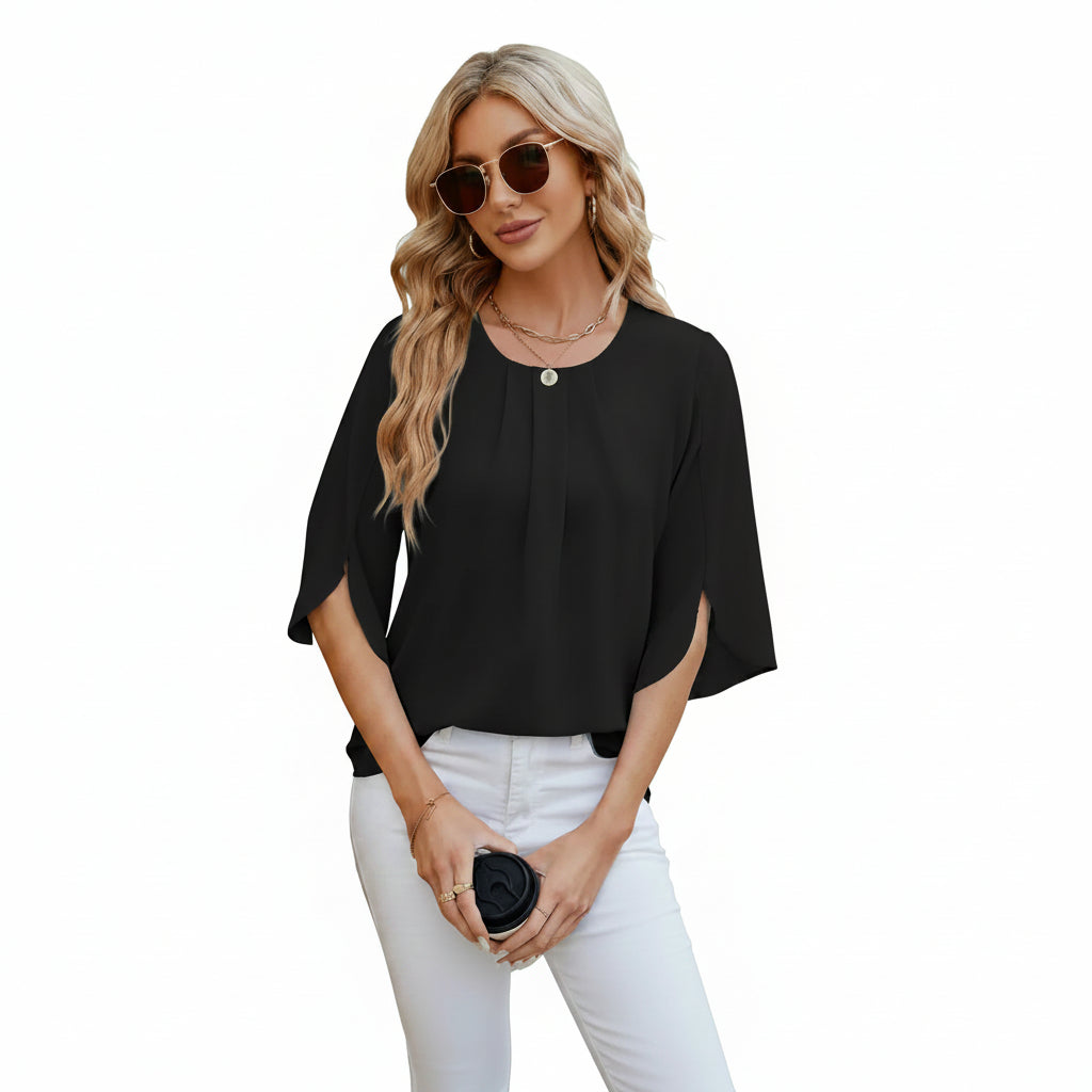 White chiffon blouse top for women