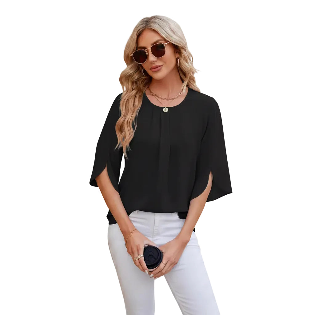 Light blue chiffon blouse top
