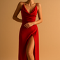 Women's maxi dress with subtly fitted silhouette