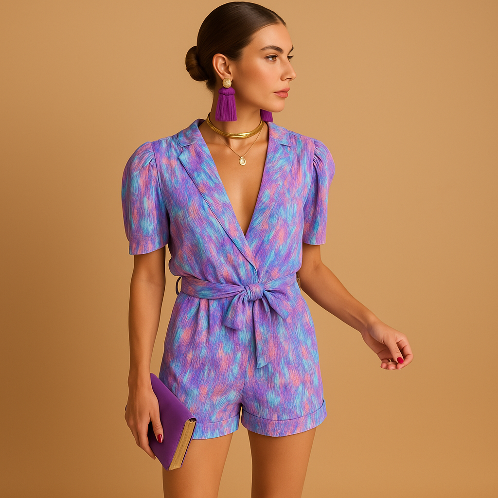 Women's printed jumpsuit full view
