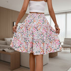 rinted pattern detail on women's stretch skirt