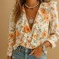Women's ruffled butterfly blouse with long sleeves