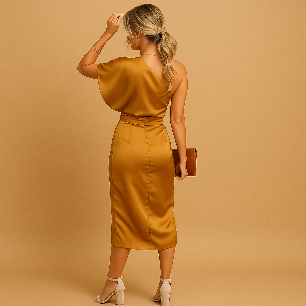 Women's slim fit dress back view