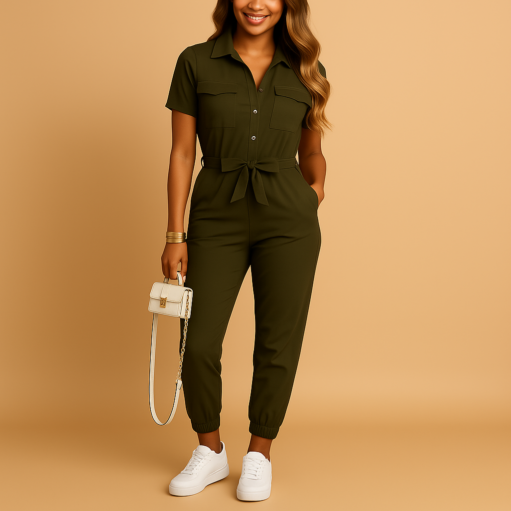 Women's tailored jumpsuit with slim fit