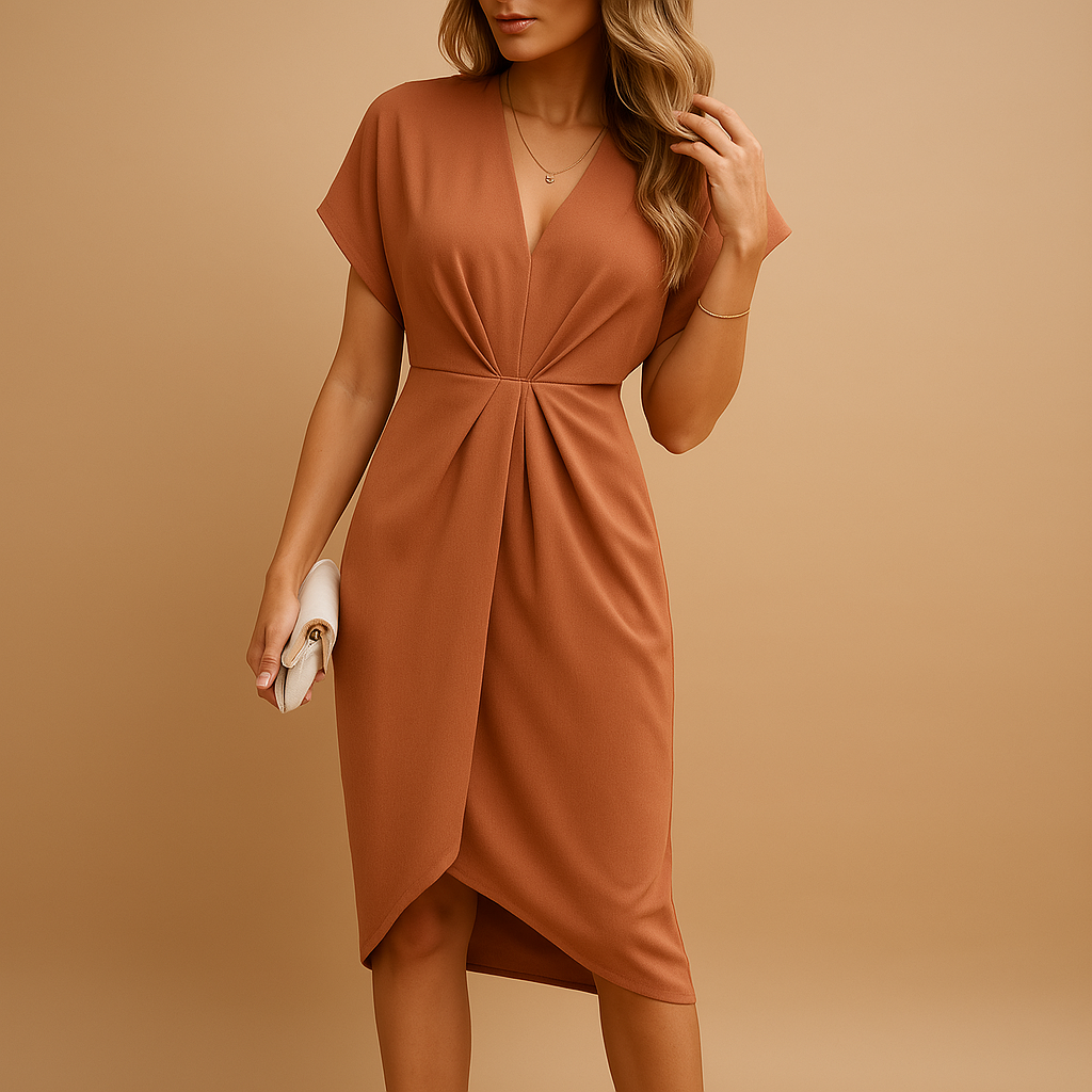 Wrap women's dress with midi length