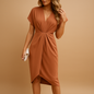 Wrap women's dress with midi length